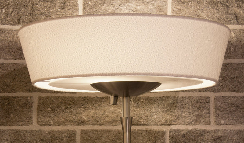 Harper 2-Light Torchiere Floor Lamp in Brushed Steel