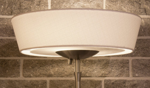 Harper 2-Light Torchiere Floor Lamp in Brushed Steel