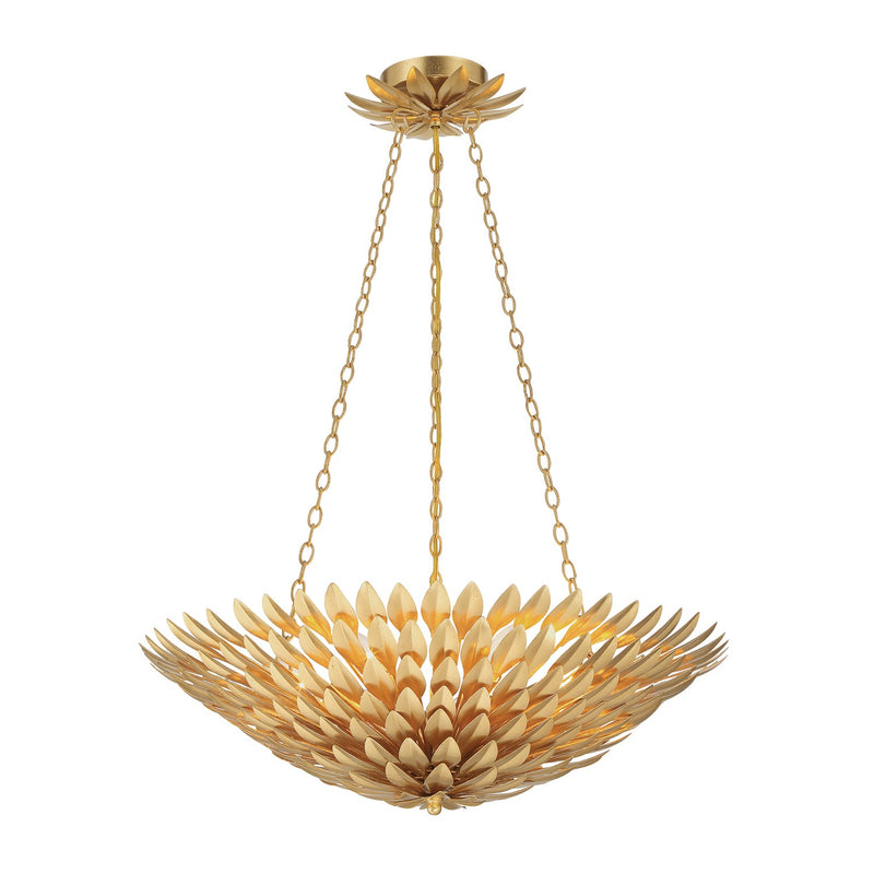 Broche 6 Light 24.5" Chandelier in Antique Gold