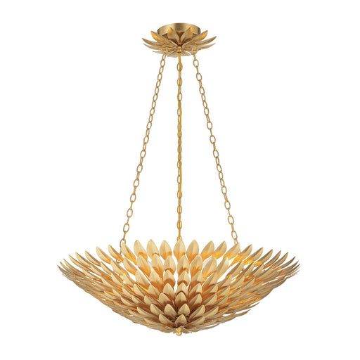 Broche 6 Light 24.5" Chandelier in Antique Gold