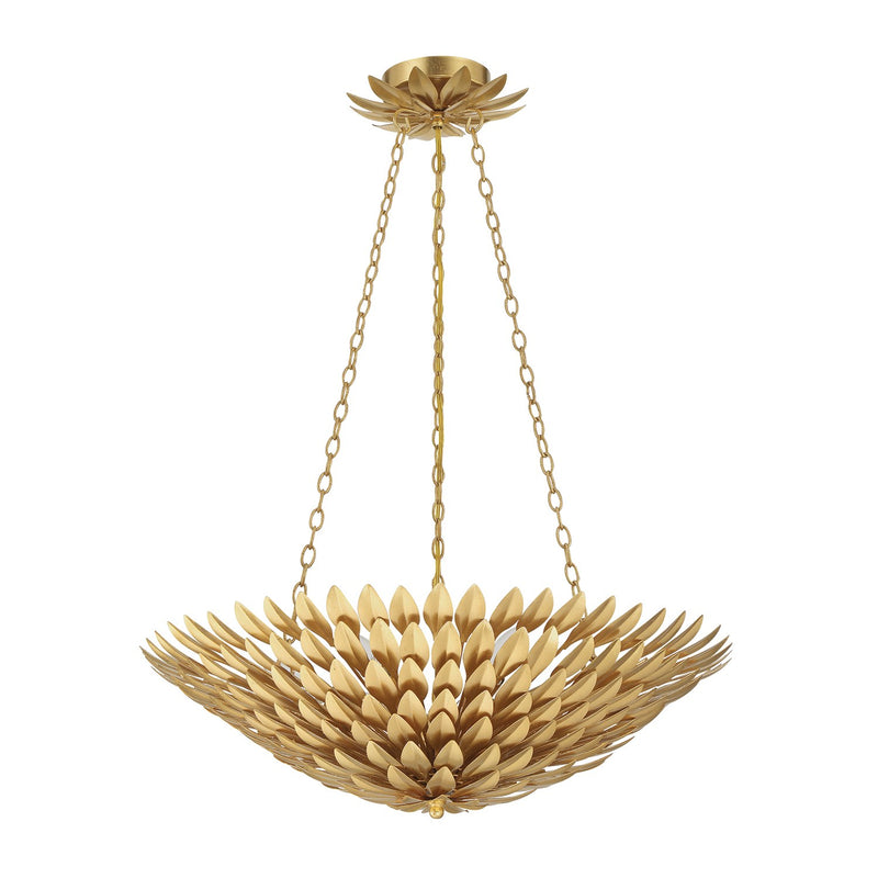 Broche 6 Light 24.5" Chandelier in Antique Gold