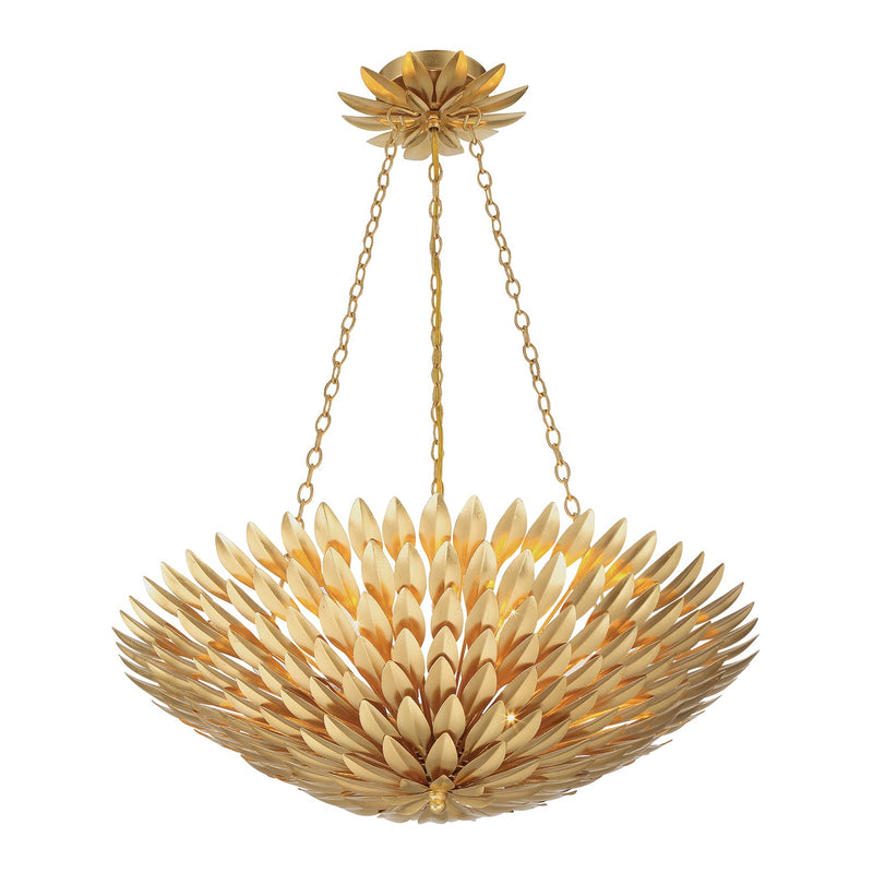 Broche 6 Light 24.5" Chandelier in Antique Gold