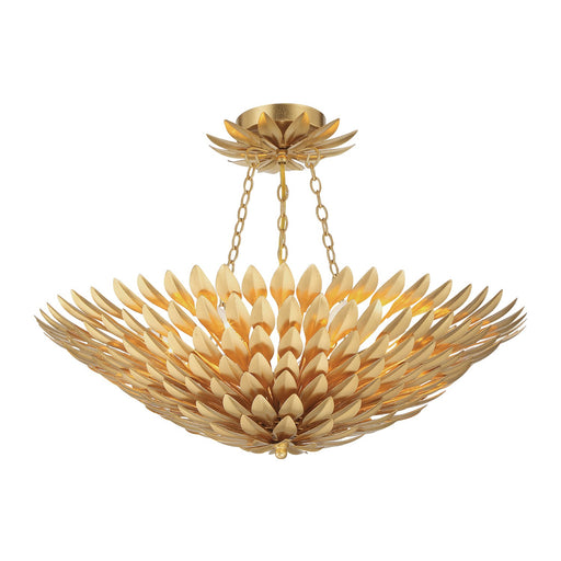 Broche 6 Light 24.5" Semi Flush Mount in Antique Gold