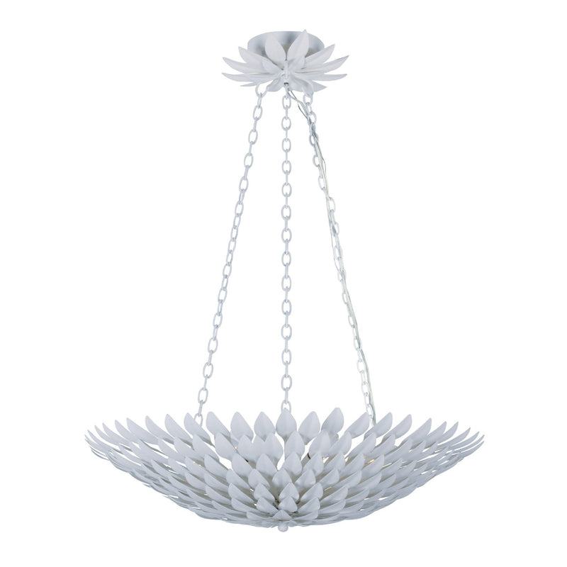 Broche 6 Light 24.5" Chandelier in Matte White