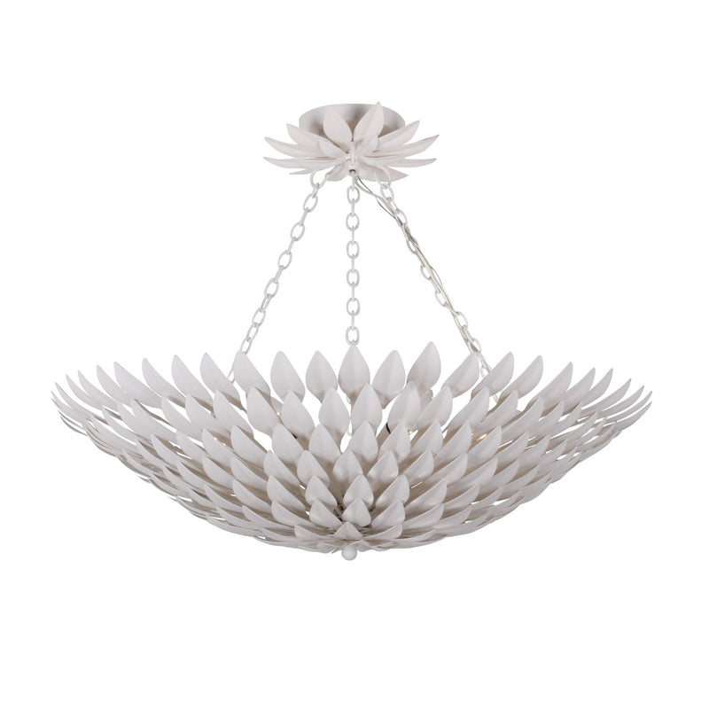 Broche 6 Light 24.5" Semi Flush Mount in Matte White