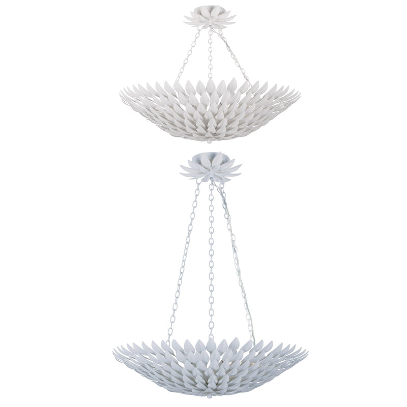 Broche 6 Light 24.5" Semi Flush Mount in Matte White