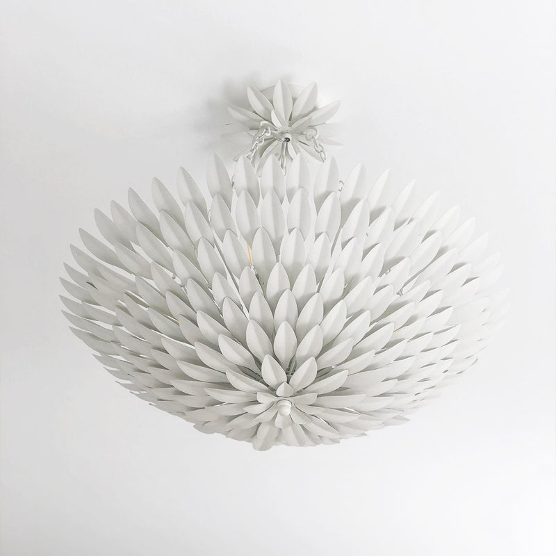 Broche 6 Light 24.5" Semi Flush Mount in Matte White in a room setting