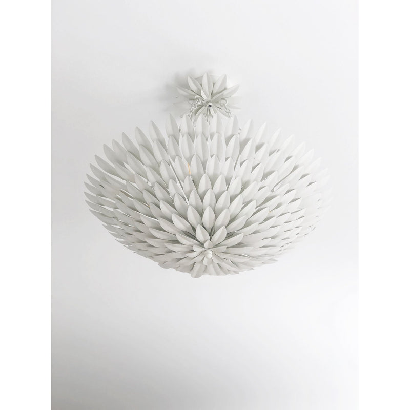 Broche 6 Light 24.5" Chandelier in Matte White in a room setting