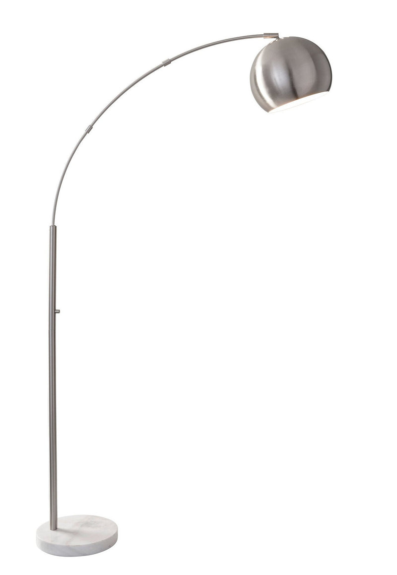 Astoria Arc Floor Lamp in Brushed Steel