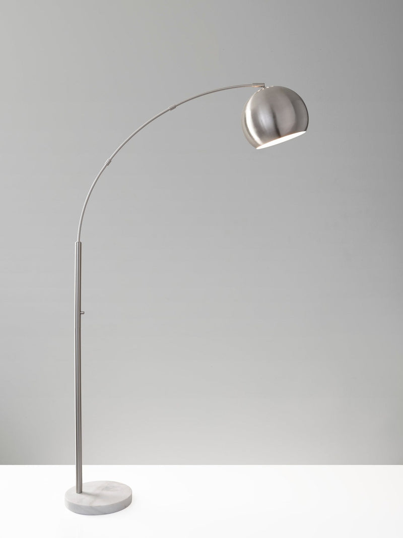 Astoria Arc Floor Lamp in Brushed Steel