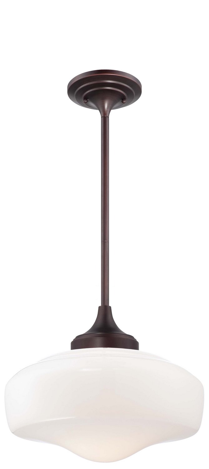 Opal Schoolhouse Pendant 17.25" in Brushed Bronze