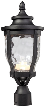 Merrimack 1-Light Outdoor LED Post Mount in Sand Coal & Clear Hammered Glass