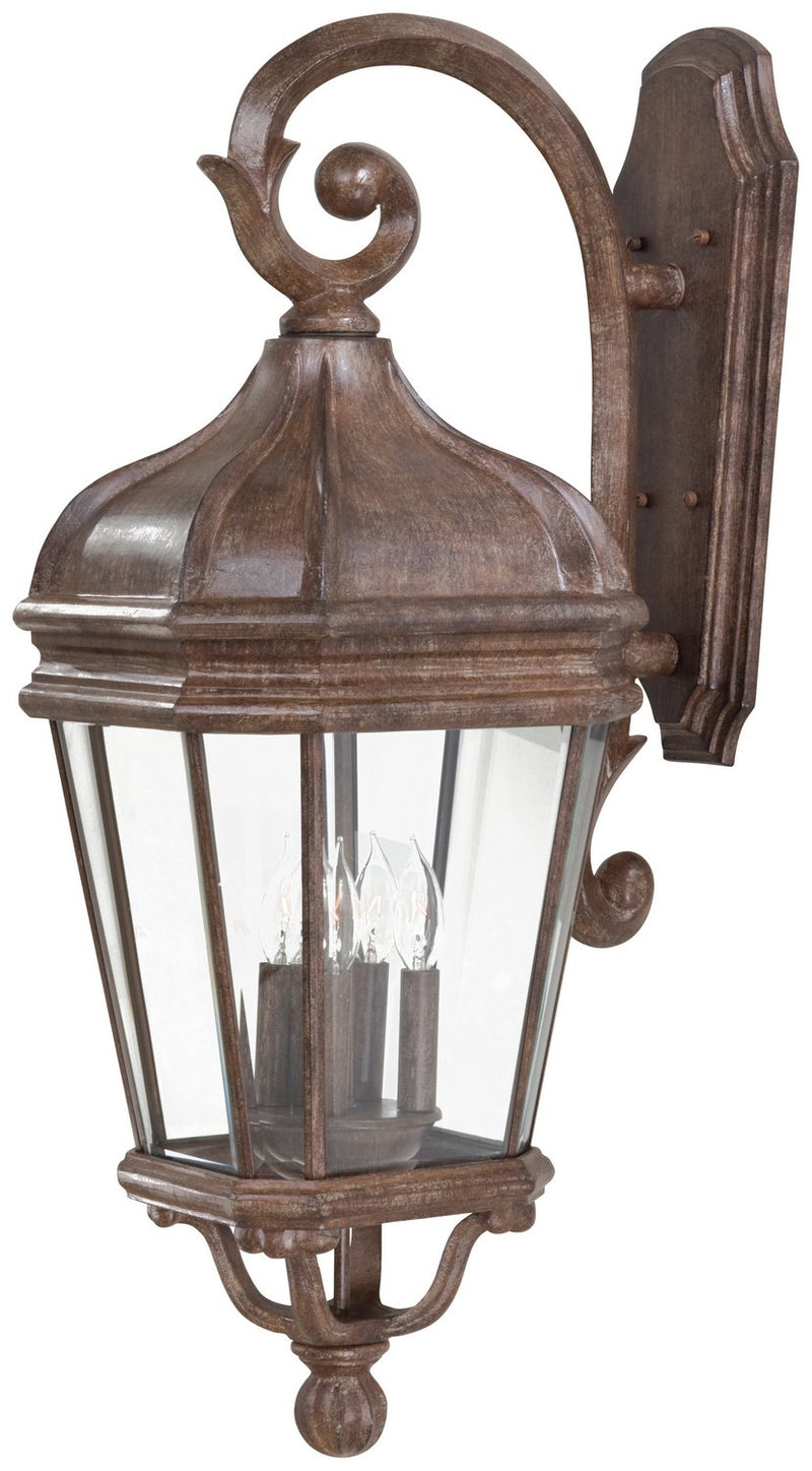 Harrison 4-Light Outdoor Wall Lantern in Vintage Rust