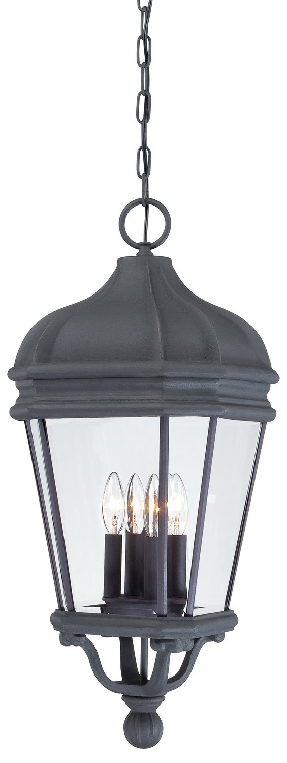 Harrison 4-Light Outdoor Lantern Pendant in Sand Coal