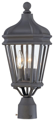 Harrison 3-Light 7.75" Outdoor Post Light in Sand Coal