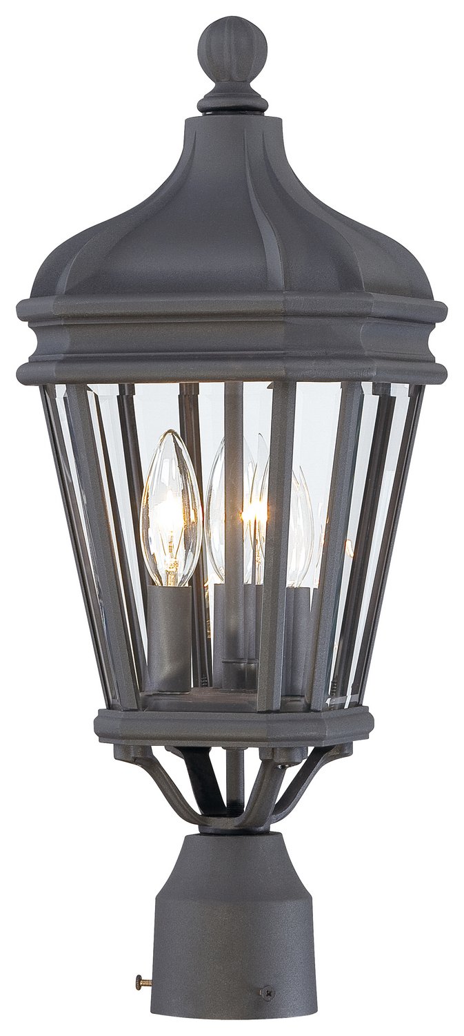 Harrison 3-Light 7.75" Outdoor Post Light in Sand Coal