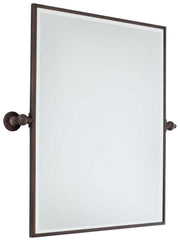 Pivoting Mirrors 29.5" Rectangular Mirror in Dark Brushed Bronze