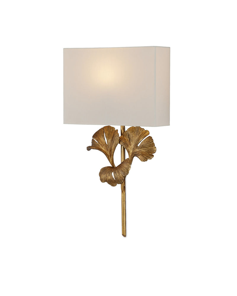 Gingko Wall Sconce in Chinois Antique Gold Leaf