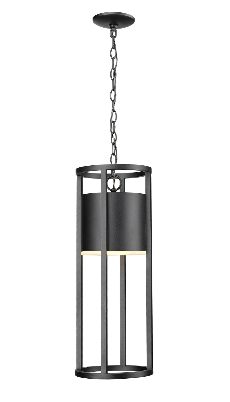 Luca 1 Light 9.25" Outdoor Chain Mount Ceiling Fixture in Black