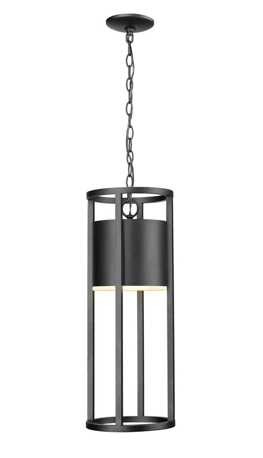 Luca 1 Light 9.25" Outdoor Chain Mount Ceiling Fixture in Black