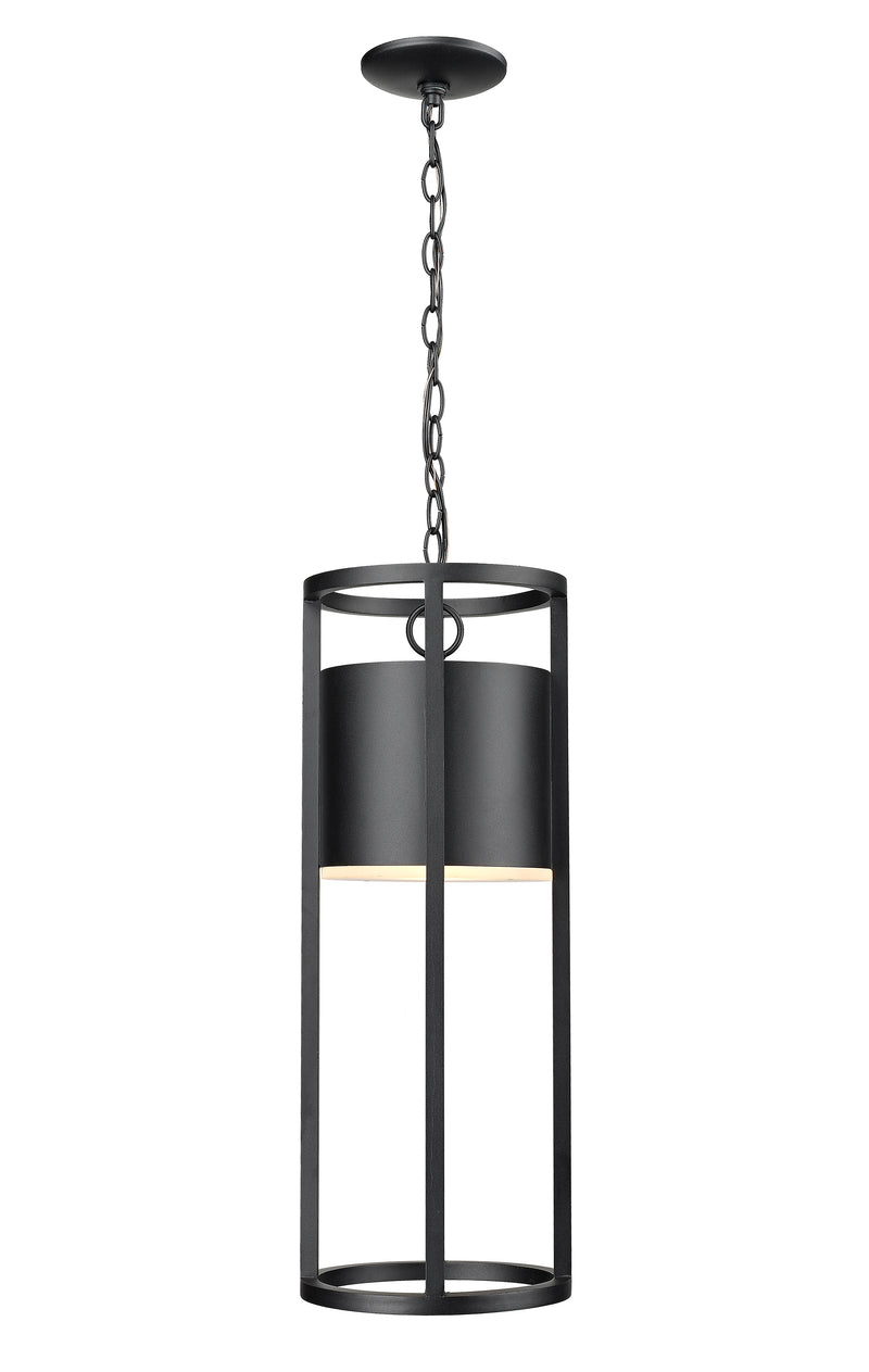 Luca 1 Light 9.25" Outdoor Chain Mount Ceiling Fixture in Black