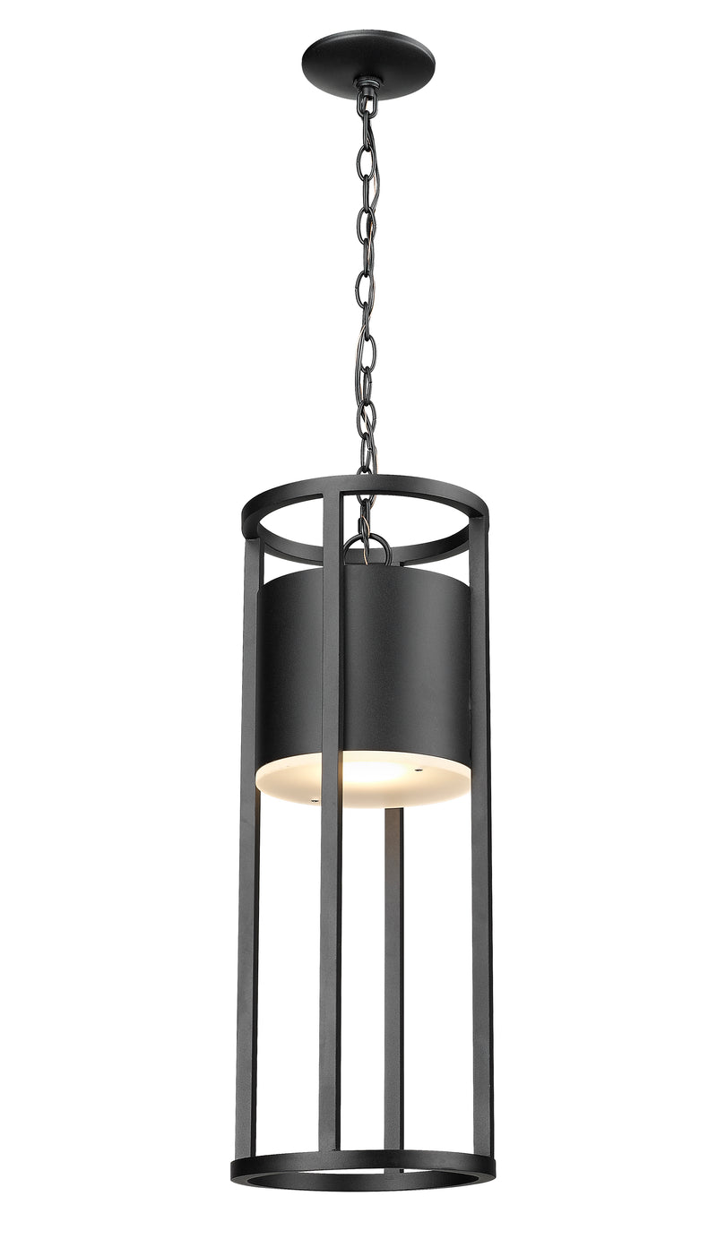 Luca 1 Light 9.25" Outdoor Chain Mount Ceiling Fixture in Black