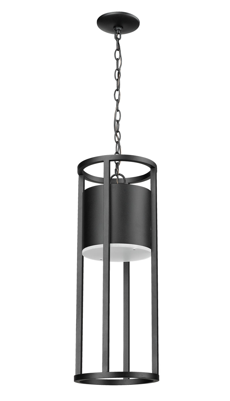 Luca 1 Light 9.25" Outdoor Chain Mount Ceiling Fixture in Black