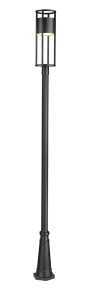 Luca 1 Light 9.25" Outdoor Post Mount Fixture in Black, 96" Cast Post, 10" Base