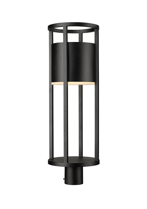 Luca 1 Light 9.25" Outdoor Post Mount Fixture in Black, Post Top Only