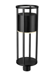 Luca 1 Light 9.25" Outdoor Post Mount Fixture in Black, Post Top Only