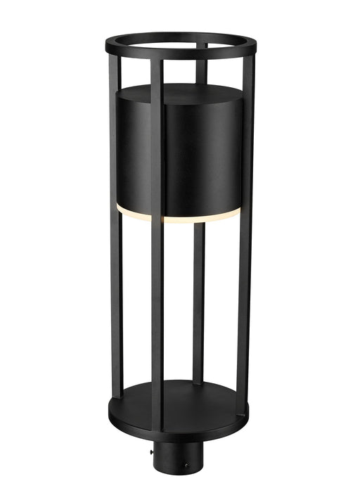 Luca 1 Light 9.25" Outdoor Post Mount Fixture in Black, Post Top Only