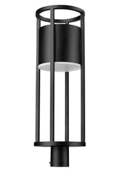 Luca 1 Light 9.25" Outdoor Post Mount Fixture in Black, Post Top Only
