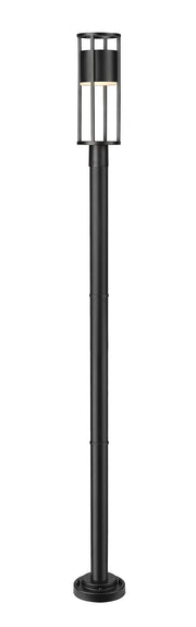 Luca 1 Light 7.25" Outdoor Post Mount Fixture in Black, 76" Post, 9" Classic Base