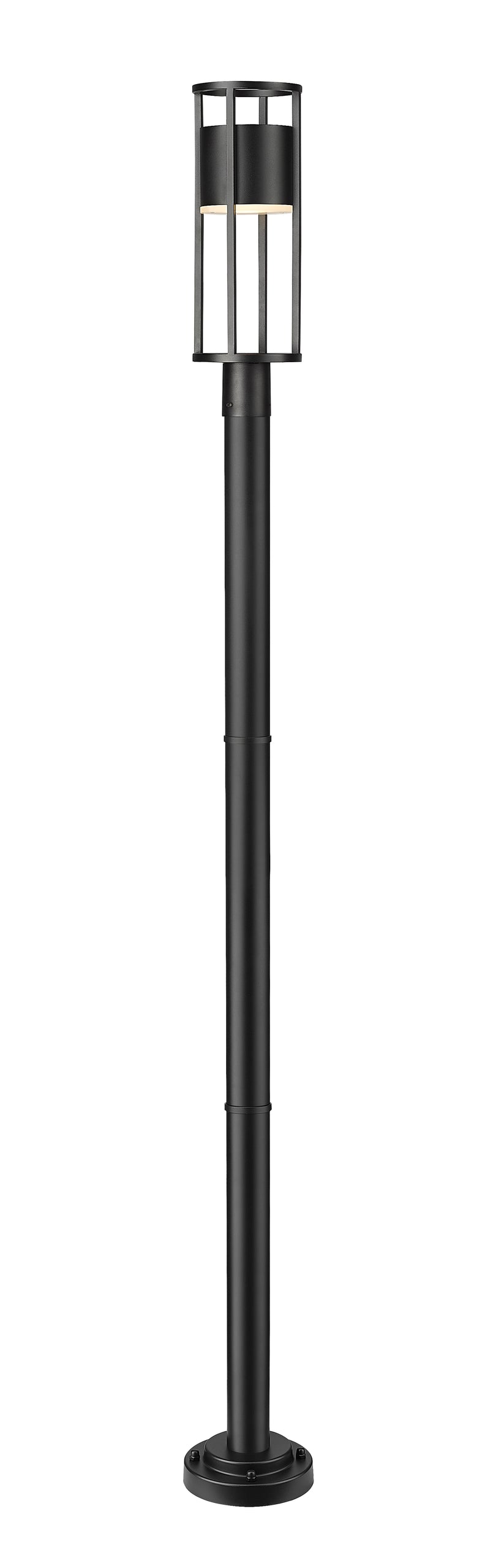 Luca 1 Light 7.25" Outdoor Post Mount Fixture in Black, 76" Post, 9" Classic Base