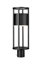 Luca 1 Light 7.25" Outdoor Post Mount Fixture in Black, Post Top Only