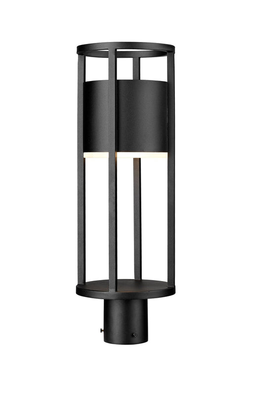 Luca 1 Light 7.25" Outdoor Post Mount Fixture in Black, Post Top Only