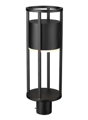 Luca 1 Light 7.25" Outdoor Post Mount Fixture in Black, Post Top Only