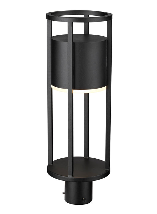 Luca 1 Light 7.25" Outdoor Post Mount Fixture in Black, Post Top Only