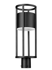 Luca 1 Light 7.25" Outdoor Post Mount Fixture in Black, Post Top Only