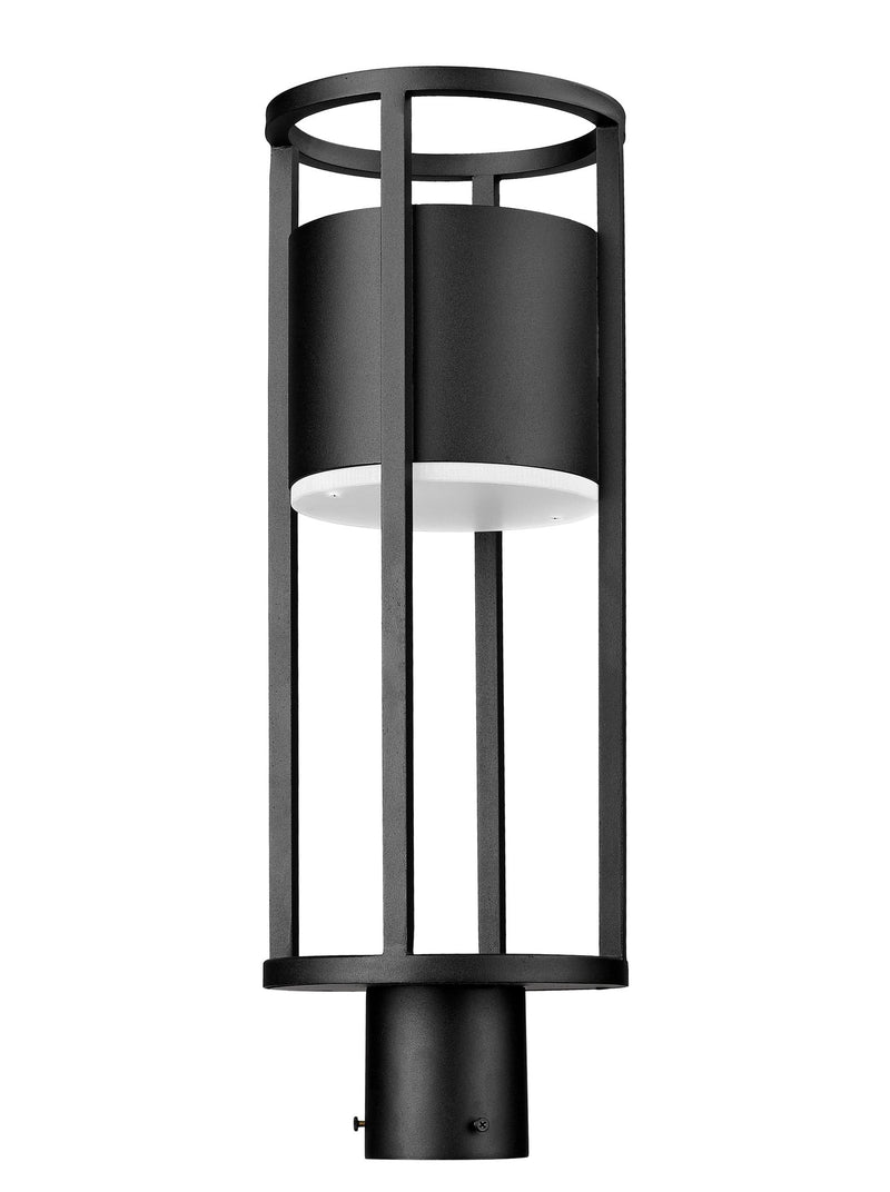 Luca 1 Light 7.25" Outdoor Post Mount Fixture in Black, Post Top Only