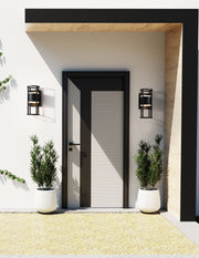 Luca 2 Light 5.75" Outdoor Wall Light in Black in a room setting