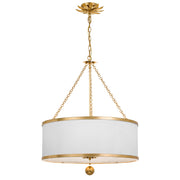 Broche 6 Light 24" Chandelier in Antique Gold