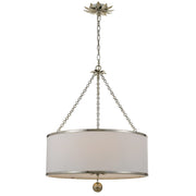 Broche 6 Light 24" Chandelier in Antique Silver