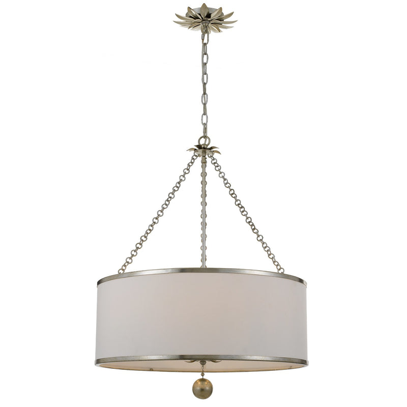 Broche 6 Light 24" Chandelier in Antique Silver