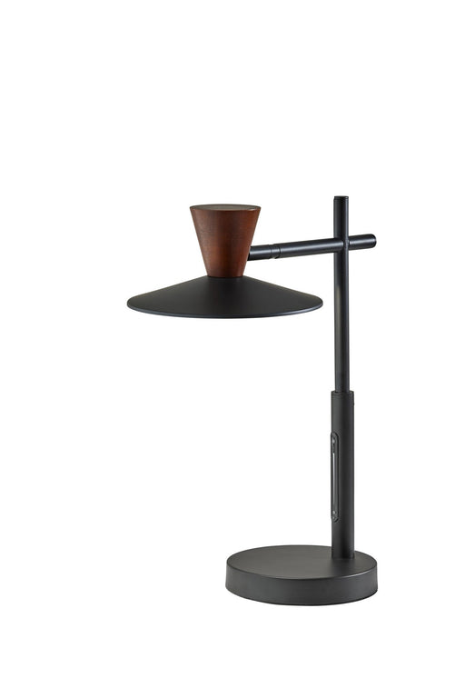 Elmore LED Desk Lamp in Black W. Walnut Wood