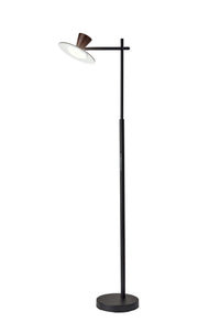 Elmore LED Floor Lamp in Black W. Walnut Wood