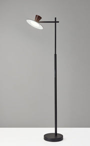 Elmore LED Floor Lamp in Black W. Walnut Wood