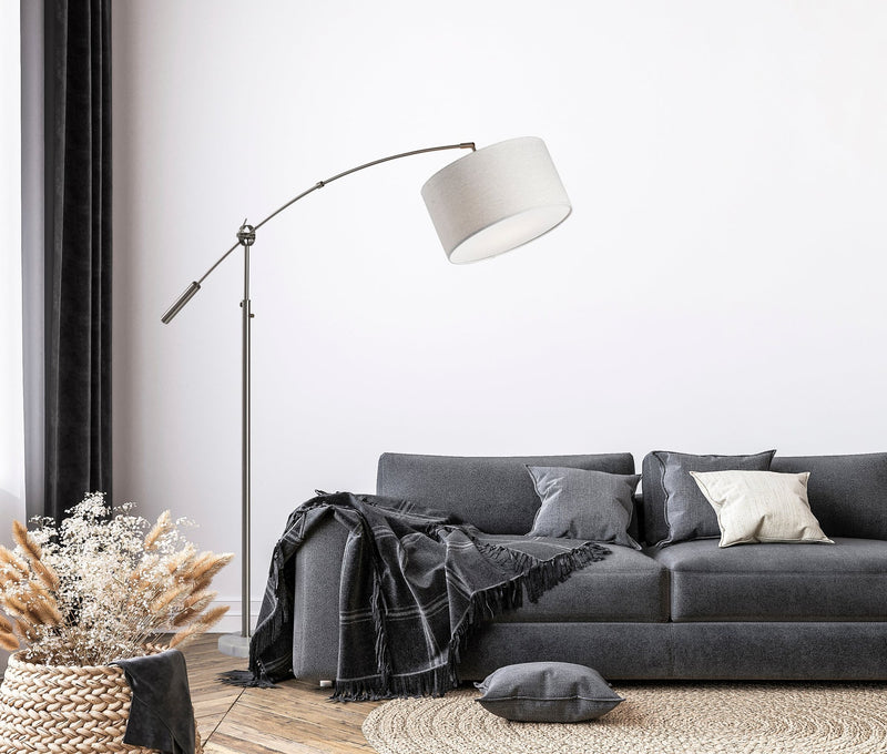 Adler Arc Floor Lamp in Brushed Steel