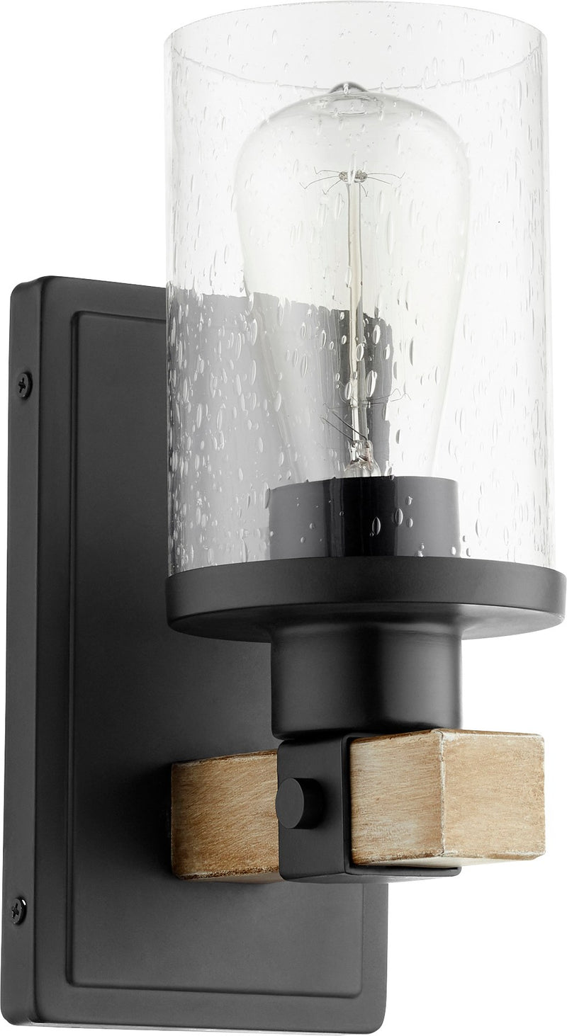 Alpine 1 Light Wall Sconce in Textured Black / Driftwood