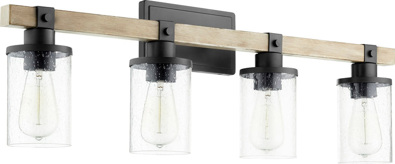 Alpine 4 Light Vanity in Textured Black / Driftwood